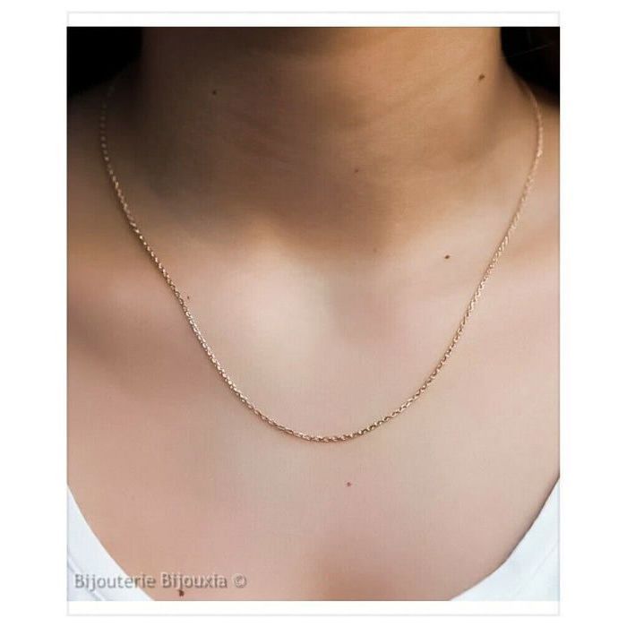 Chaîne de cou - BIJOUXIA - Forçat - Plaqué Or 18 carats - Longueur 45 cm - État neuf
