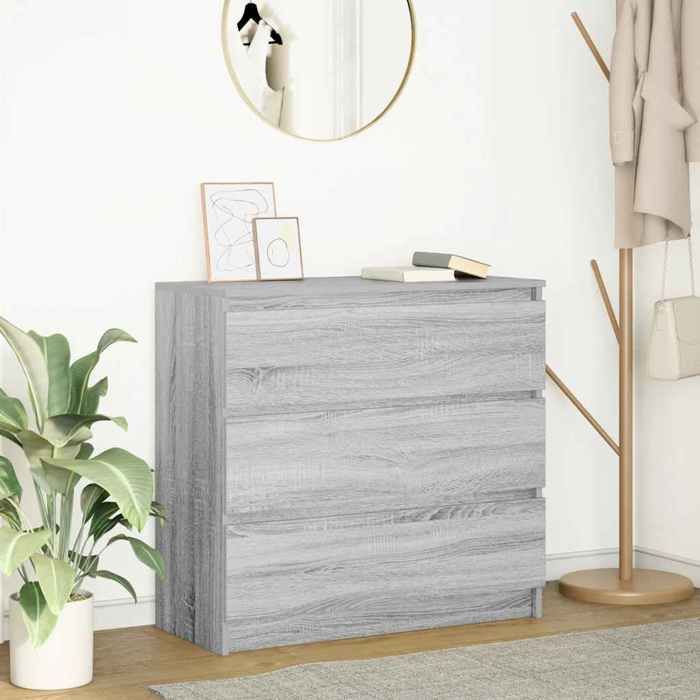 vidaXL Buffet sonoma gris 80x35x76 cm bois dingénierie meuble de rangement meuble de rangement de cuisine meuble de 861738