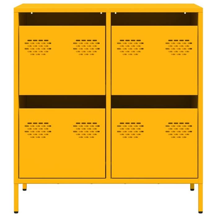 Promotion mai * Buffet bahut - Armoire de rangement - jaune moutarde 68x39x735 cm acier laminé à froid EU4066851259