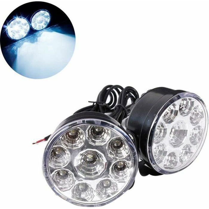2 Phares Antibrouillard Universels 12V - Pour 4x4, SUV Et Pick-up - Montage Facile Avec Ampoules H3 55W