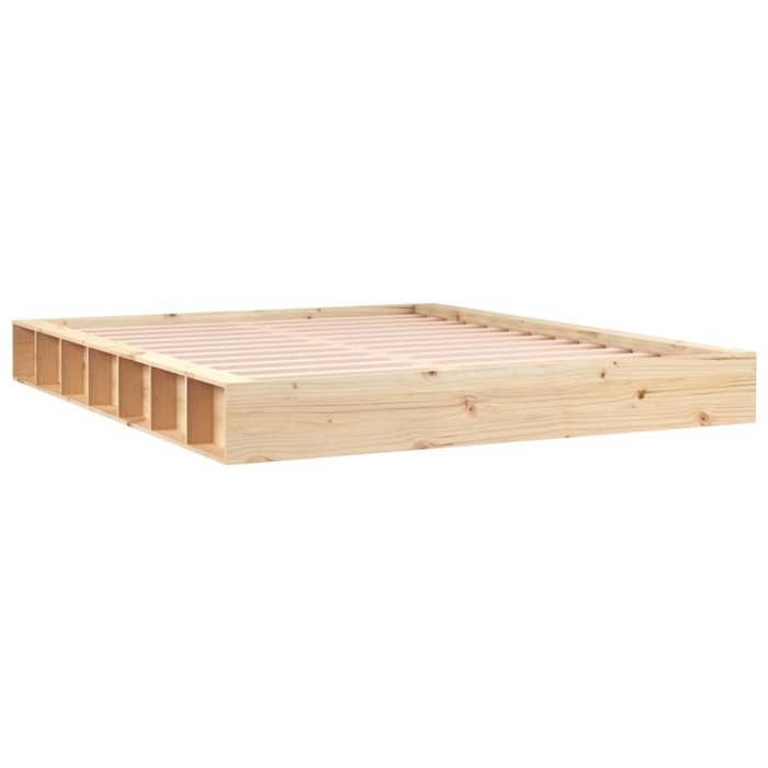 Lit bois - MANGO - Cadre de lit 160x200cm - sans matelas - bois massif LV7585