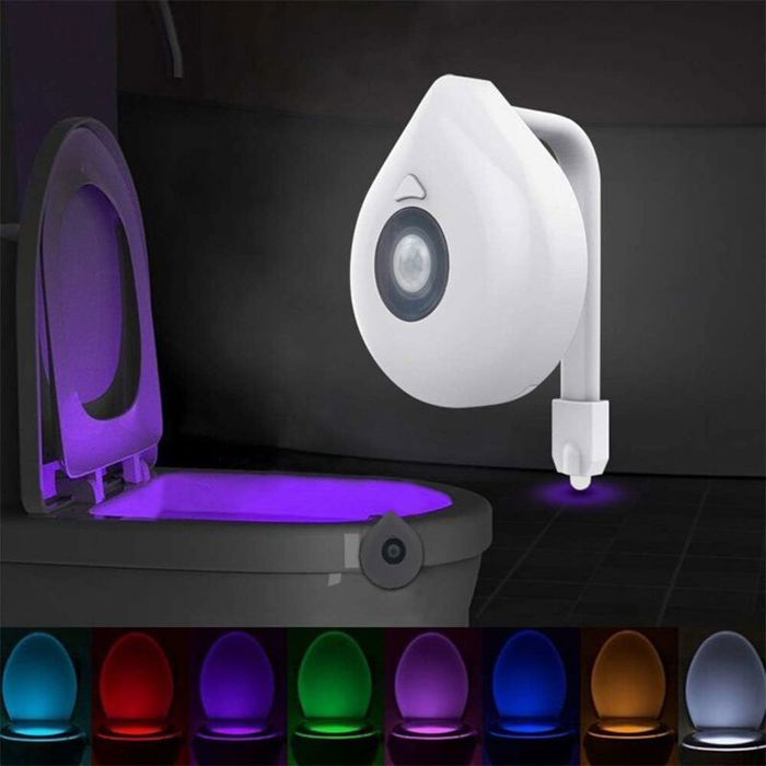 Veilleuse LED automatique étanche avec capteur de mouvement 16-Color Motion Sensor LED Toilet Night Light
