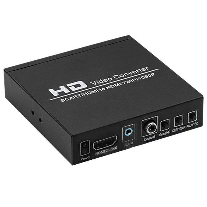 Scart vers HDMI Convertisseur SCART+HDMI vers HDMI avec de Format 35mm Convertir 480I(NTSC)/576I(PAL) en Sortie