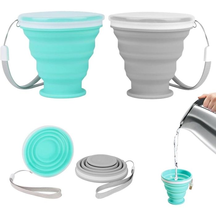 Gourde pliable et extensible - Facile à transporter - Convient pour leau et les jus idéale pour le camping la randonnée- 200 ml