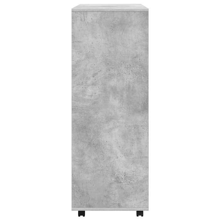 Garde-robe en bois dingénierie - MEUBLECHIC - Gris béton - 80x40x110 cm - Roues pour déplacement facile