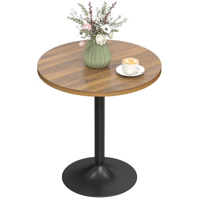Table de bar - HOMCOM - table haute cuisine mange-debout - pieds antidérapants - 60 cm - panneaux de particules - noyer
