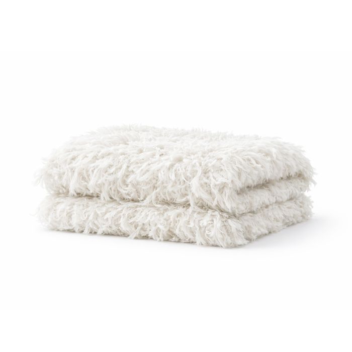 Plaid à poils longs Blanc 130x170 cm Plaid à poils longs Blanc 130x170 cm
