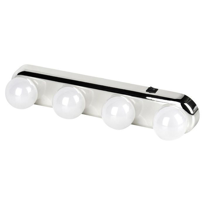 Lampes pour miroir LED - VILDE - 4 LED - 30 5 cm - Ventouses - Lumière blanche - Installation facile
