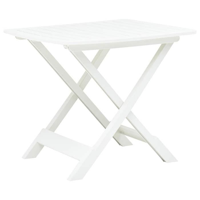 Soldes printemps Table terrasse - Blanc - Table de jardin - pliable - Blanc 79x72x70 cm Plastique T897