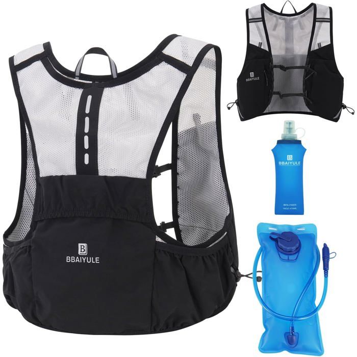 Sac à dos de course - Unbrand - Ultra léger - Poche pour gourde souple 470 ml - Poche à eau 2 l