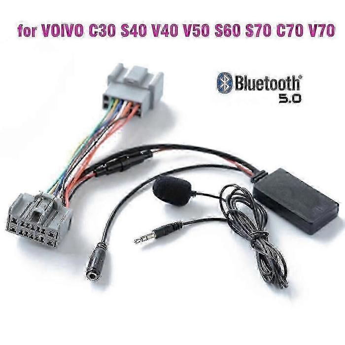 Adaptateur mains libres sans fil Bluetooth 5.0 pour voiture avec microphone pour Volvo S40 S60 S80 V40 V50 V70 C30 C70