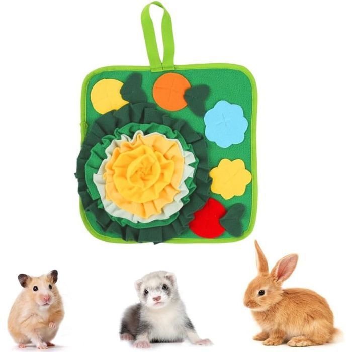 Tapis à Renifler Lapin 35 X 35 cm Tapis de Fouille Lavable pour Petits Animaux Jouets Interactifs dalimentation pour Chaton Furet