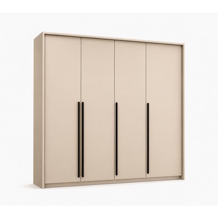 Armoire-penderie - 3XE LIVING - STOLAR GENUA - Beige sable - 255x65x217 cm - 5 portes 9 étagères