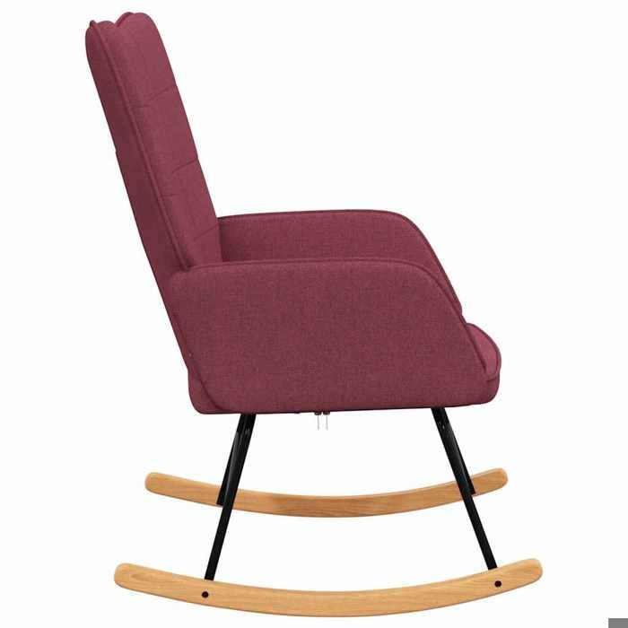 Solde août Chaise à bascule 61x78x98 cm - rocking chair/Fauteuil de Relaxation Rouge bordeaux Tissu 64146070