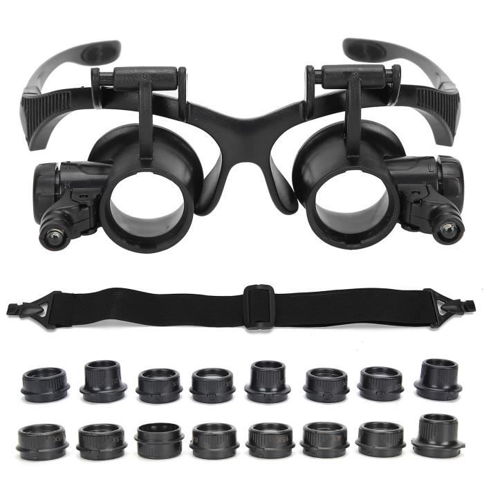Akozon Loupe de Lunettes avec Lumière LED, Multi-Usage, 1.5X, 2.5X, 3.5X