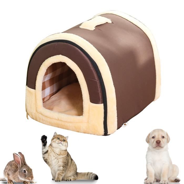 Meilleurs prix pour Animal Maison,ANNEFLY Pet Sac de Couchage Cuddle Pochette Lit de Lavable Tapis de Maison pour Burrower Chatons Chats Chiens,Brun-L