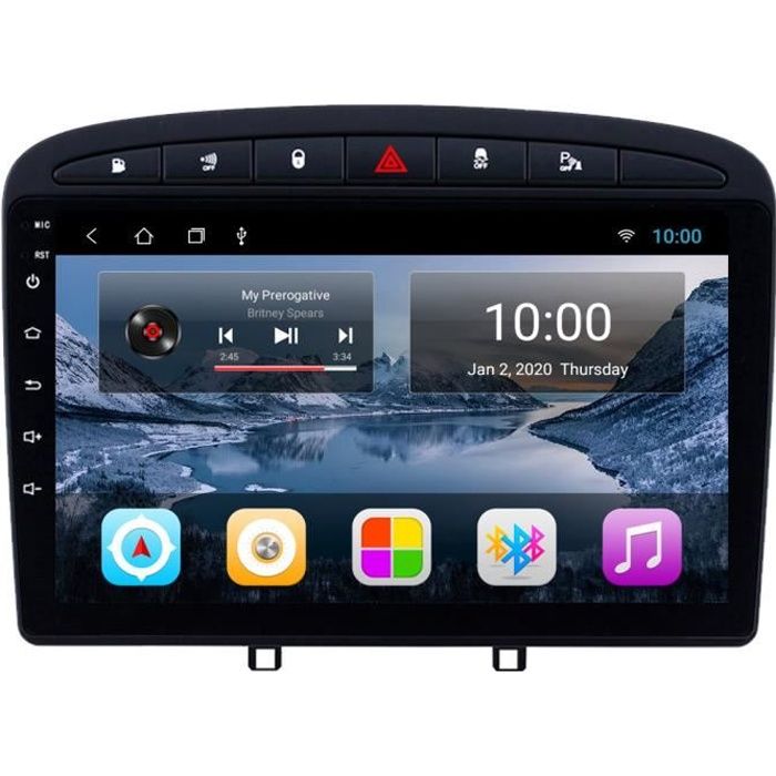 RoverOne® Autoradio 2 Din GPS Bluetooth pour Peugeot 408 308 2010 - 2016 Android Stéréo Navigation WiFi Écran Tactile