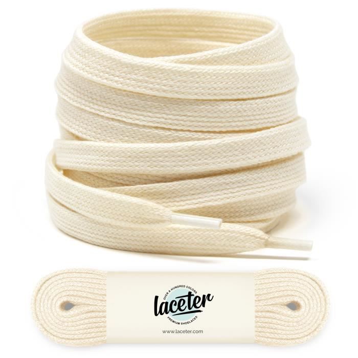 Lacets plats creme 150 cm Largeur 8mm Lacet blanc pour basket et chausures Blanc casse creme ecru Cdiscount Chaussures