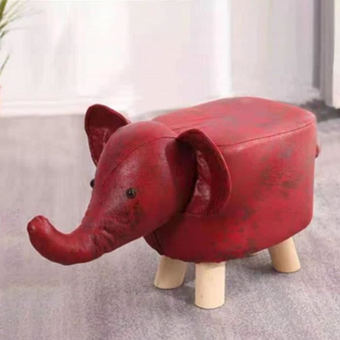 Repose-pieds en forme d'animal - Ottoman de vache de 36,8 cm avec rangement - Repose-pieds en cuir - Tabouret de coiffeuse pour salon, dressing, chambre à coucher, salle de jeux, chambre d'enfant