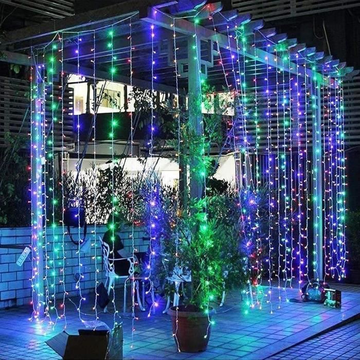 Guirlande Lumineuse Rideau LED 10 Mètres 400 LED - IP44 étanche - 8 Modes + Minuterie - Pour Noël, Mariage, Décoration Intérieur/extérieur