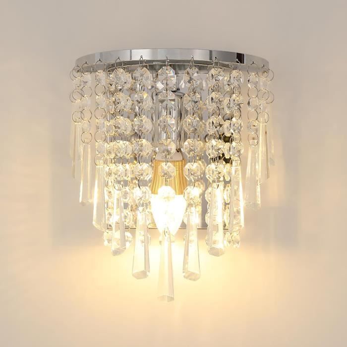 Applique Murale Moderne Élégante - Luminaire Filaire Avec Abat-jour En Verre Transparent - 220 V