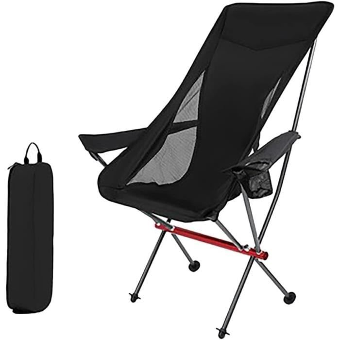 Chaise De Camping Pliante TIYASTUN – Basse, Légère 1,7 Kg – Support 130 Kg – Poche Arrière – Sac De Transport