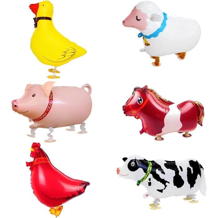 6 Pcs Ballons Animaux De Marche,Ballon De Marche Animaux De La Jungle