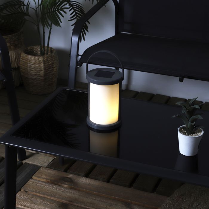 Lampe de table solaire - HOME DECO FACTORY - Moderne - Noire - Extérieur - Énergie solaire