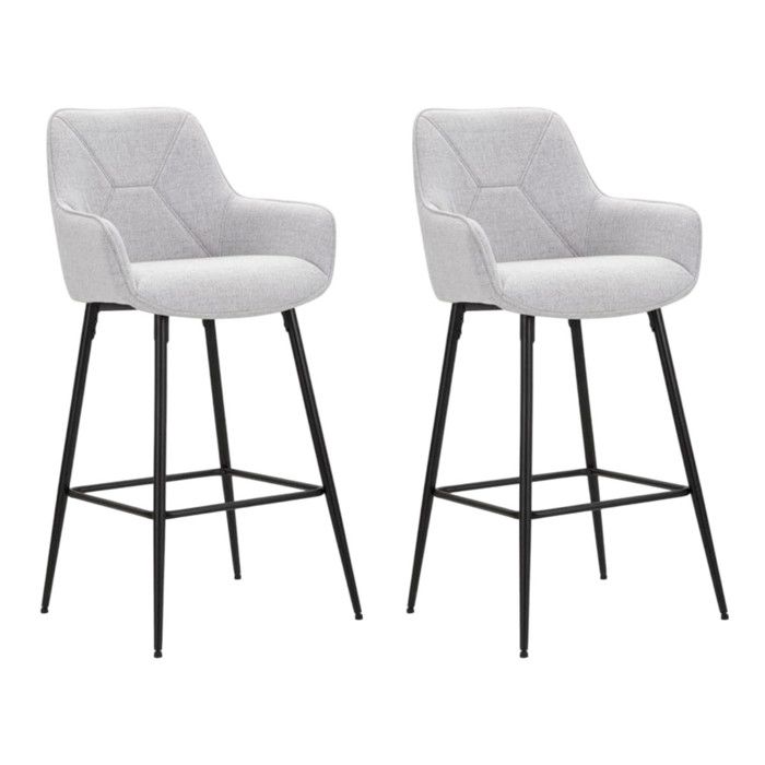 Lot de 2 Fauteuils de Bar Vicenza 109cm Gris