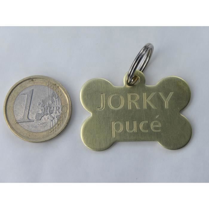 1 MÉDAILLE gravée pour chien OS en LAITON
