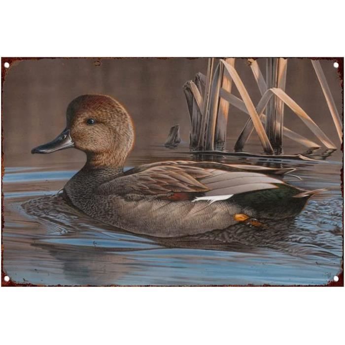 Plaque Murale Vintage Canard Colvert - Aluminium - Stylemaster