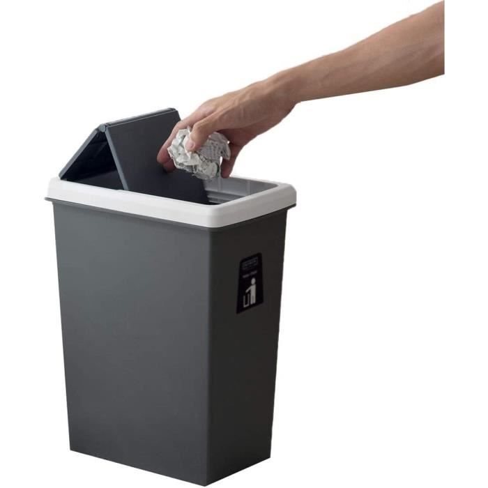Poubelle De Cuisine étroite 10L Blanc - Organisateur Pour Salle De Bain Ou Maison