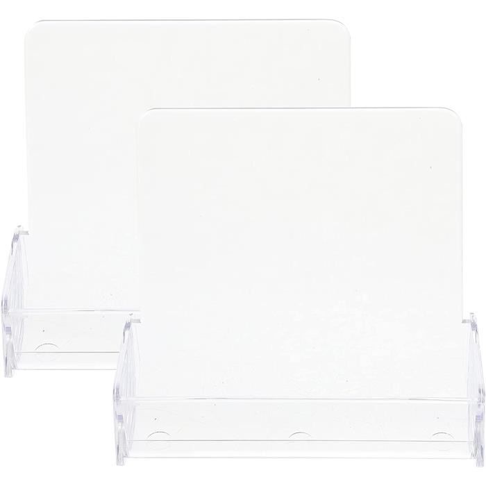 Lot De 2 Présentoirs à Cartes De Visite En Acrylique Transparent - Format Paysage, Compartiment Unique