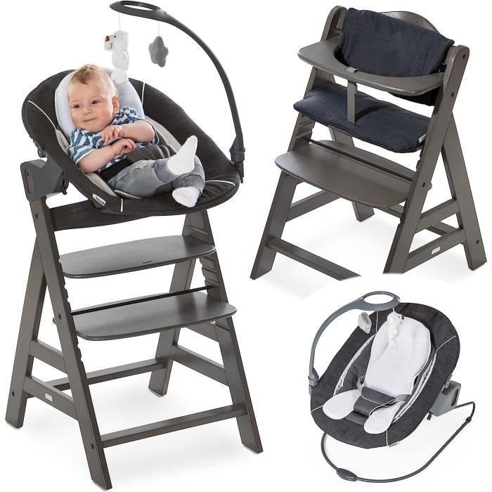 Chaise Haute Bébé évolutive BONNLO - Pliable, Légère (5 Kg), De 6 Mois à 3 Ans - Siège D’appoint Réglable Pour Repas En Famille