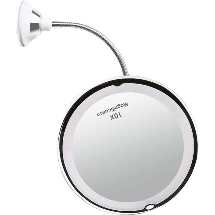 Miroir Grossissant Lumineux, Miroir Grossissant X10, éclairé LED Miroir