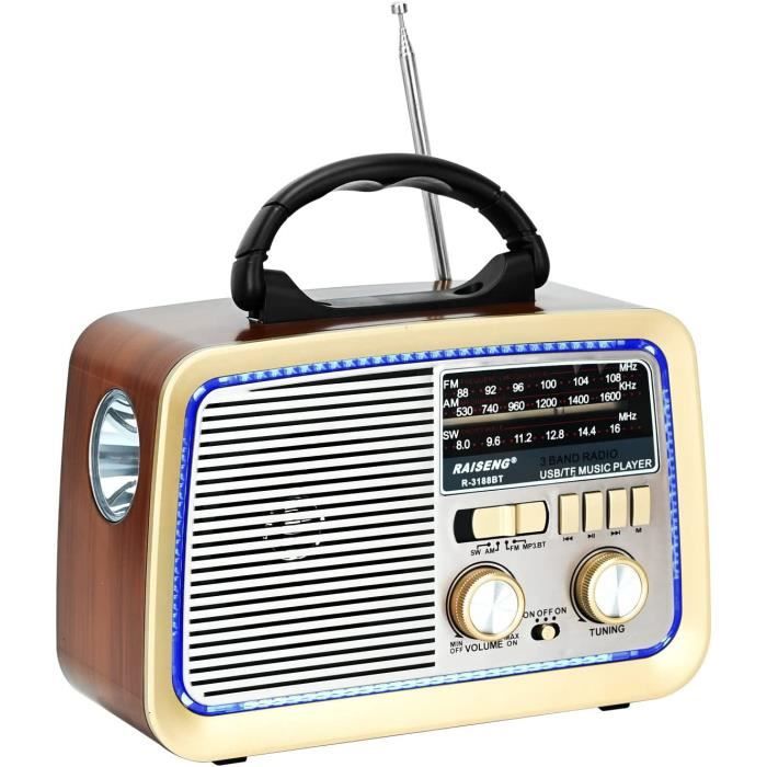 Radio rétro avec Bluetooth, FM AM SW Radio de cuisine rétro