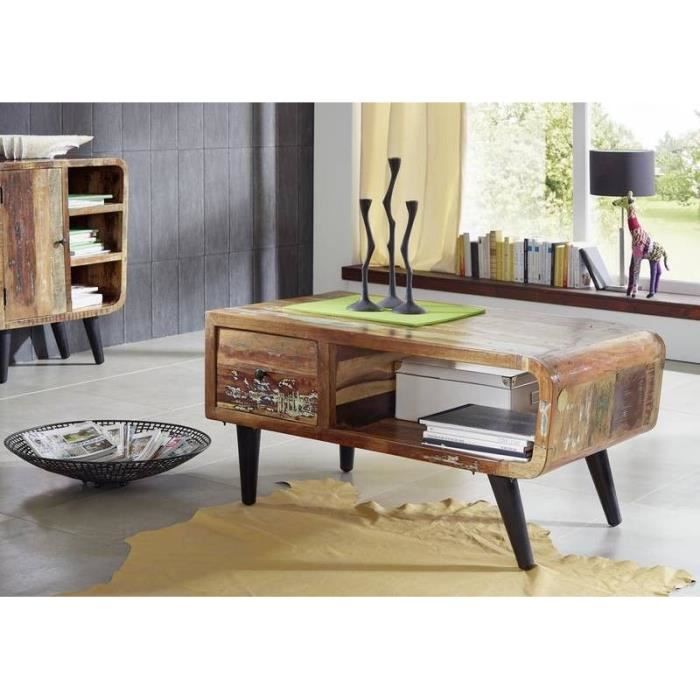 Table basse 120x60cm - Bois massif recyclé multicolore laqué - Inspiration Vintage - SIXTIES #106 Table basse 120x60cm - Bois massif recyclé multicolore laqué - Inspiration Vintage - SIXTIES #106