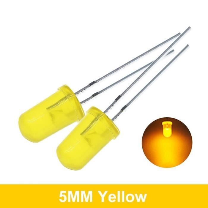 Youmile 100 LEDs 5mm Multicolores - Rouge, Jaune, Vert, Bleu, Blanc - Lot DIY Électronique