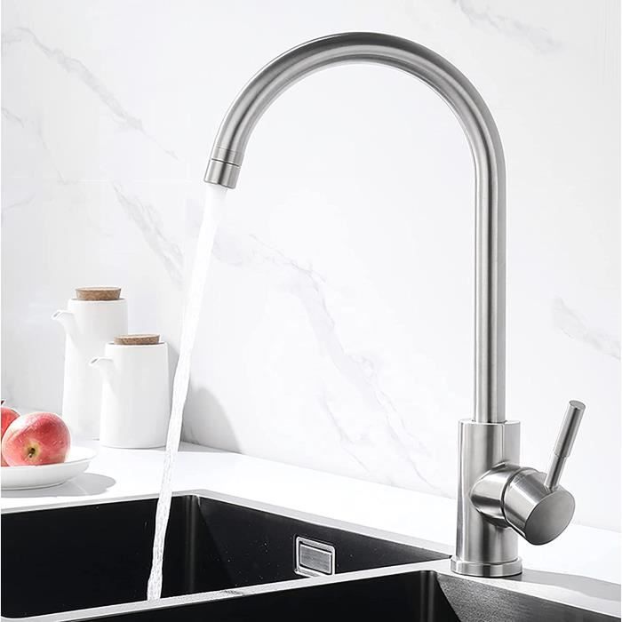 Robinet Evier De Cuisine Pivotant Agrave 360 Deg Bec Haut Valve En robinet-evier-de-cuisine-pivotant-agrave-360-deg-bec-haut-valve-en