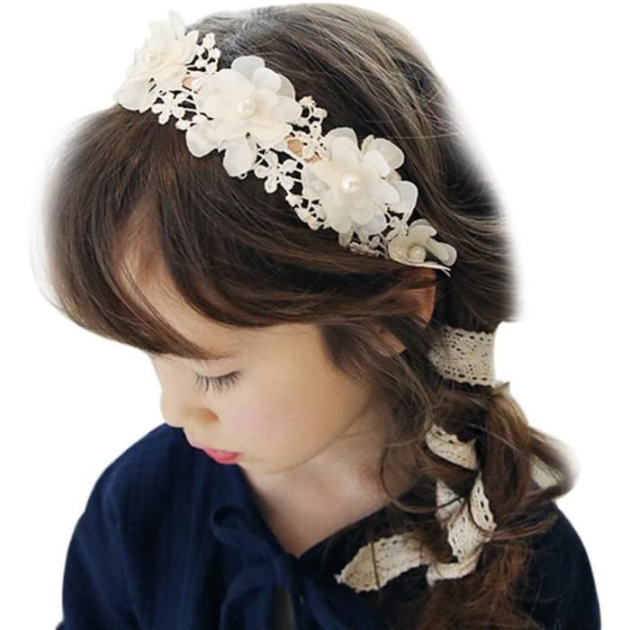 Fsstud Enfant Fille Dentelle Bandeau Cheveux Mariage Couronne De Fleur Pour Accessoire Cheveux Blanc 1321 Cdiscount Au Quotidien