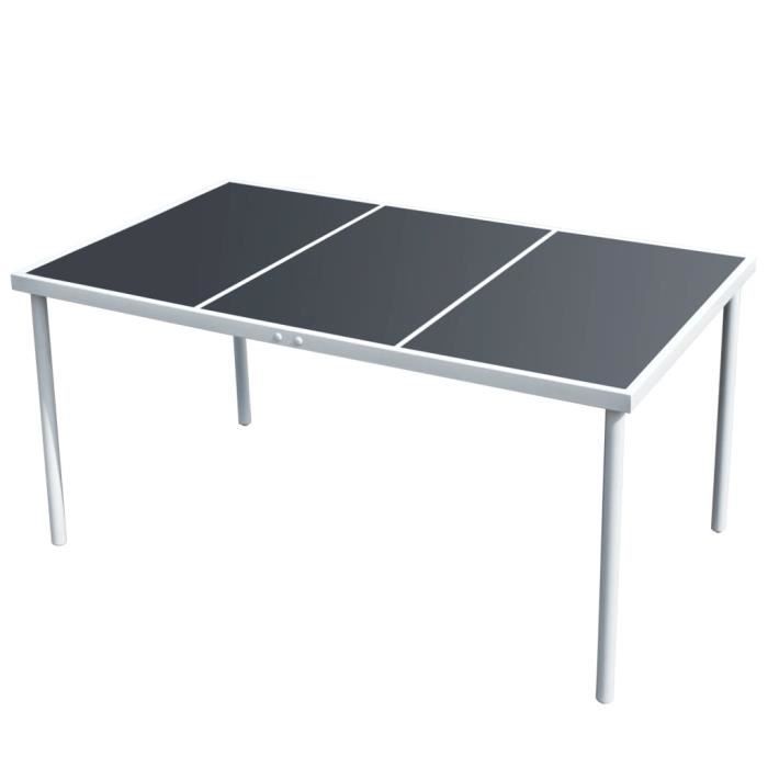 Table de jardin - SVP- MODERNE - 150x90x74 cm - Noir - Acier