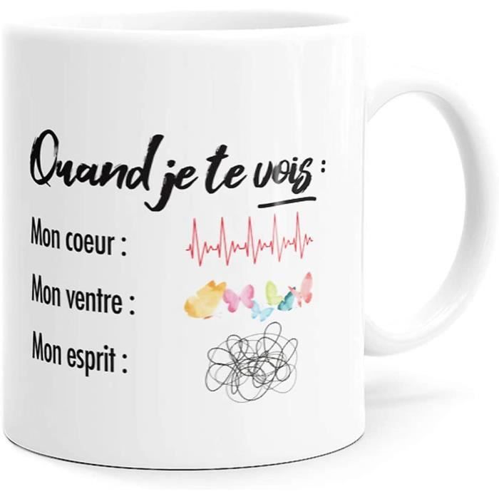 Mug Humour Amour Quand Je Te Vois Tasse Message Drole Idee Cadeau Original Pour Amis Couple Amoureux Collegue Frere 8x9 5cm 248 Cdiscount Puericulture Eveil Bebe