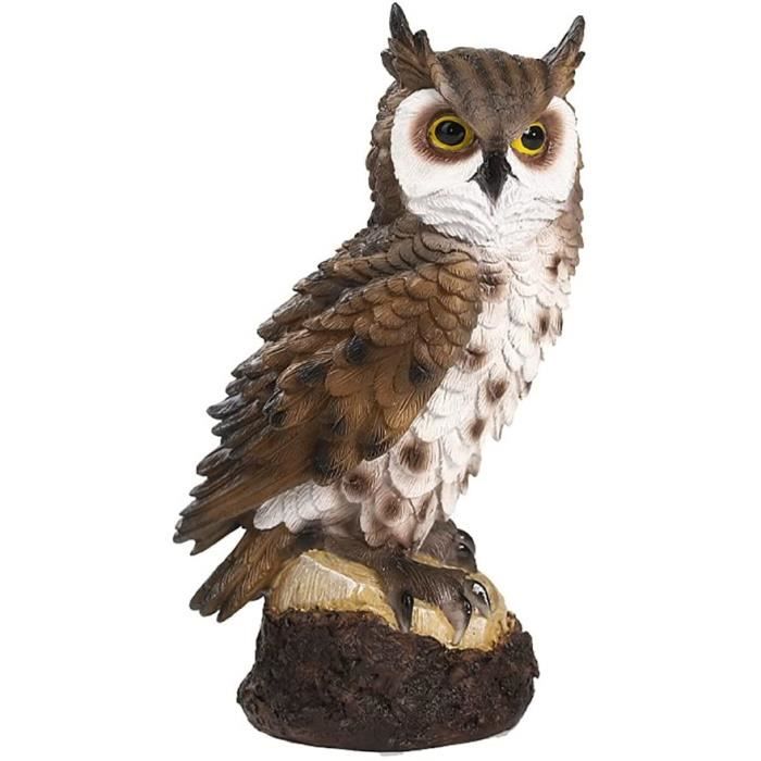 ODIWEN Figurine Hibou En Résine - Décoration Jardin Et Intérieur Créative, Idée Cadeau Originale