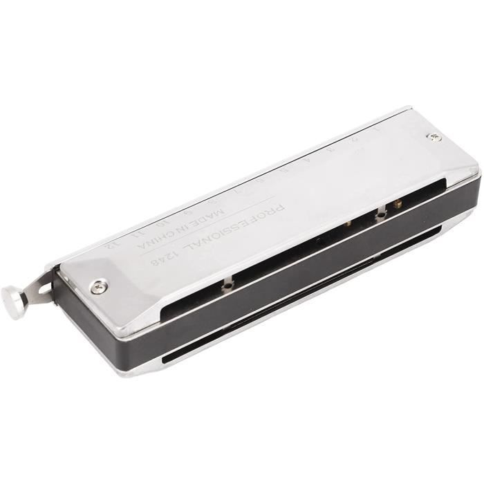 Harmonica chromatique, 12 trous Harmonicas Silver Strong Resonance Full