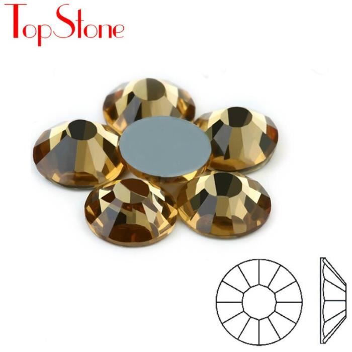 Liliume 5000pcs Strass Hotfix Topaz - 24 Couleurs 5 Tailles Strass Verre Rond 2mm 3mm 4mm 4.8mm Pour Vêtements, Chaussures & Artisanat