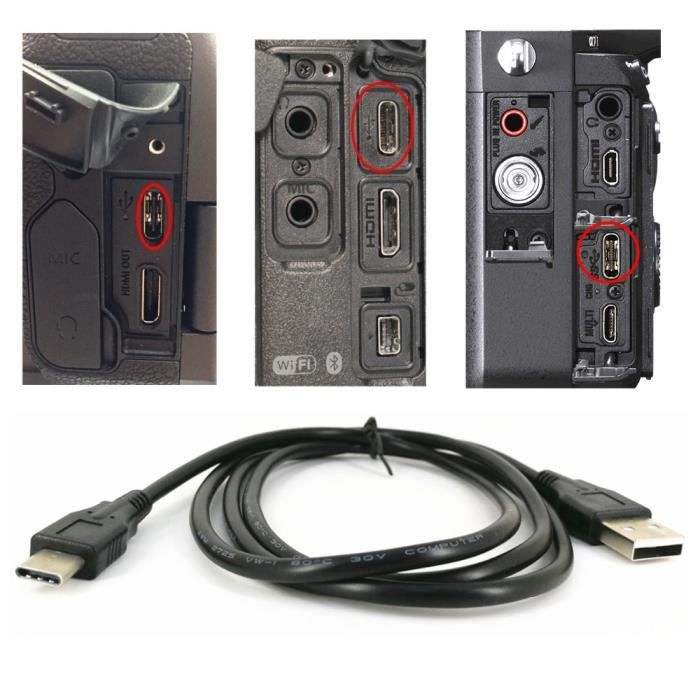 Câble photo,Câble de données de Type C à USB, pour appareil photo Canon