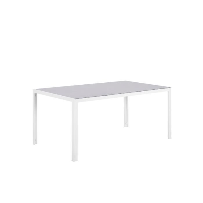 Beliani - Table de jardin 160 x 90 cm en aluminium et verre grise CATANIA