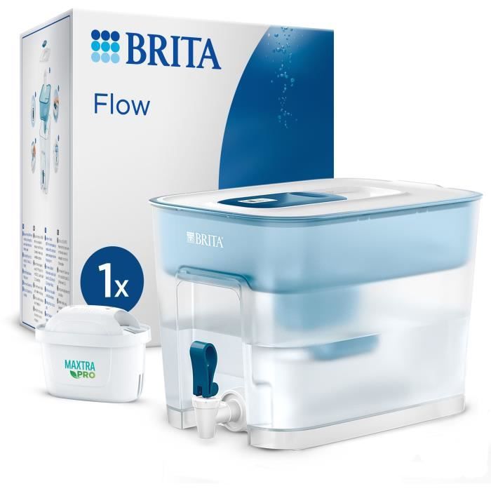 brita carafe filtrante distributeur d'eau filtrée flow  + 1 cartouche filtrante maxtra pro all-in-1 - nouveau maxtra +