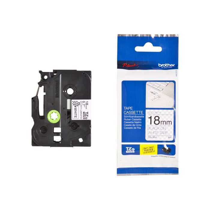 Ruban étiqueteuse Brother P TOUCH TZE SE4 18mm sur security textile