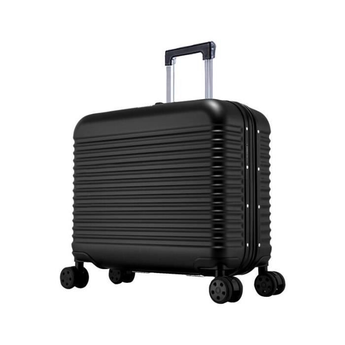 Bagage de cabine léger de luxe rigide avec roues en alliage d'aluminium et de magnésium pour voyage, bagage à main, Noir